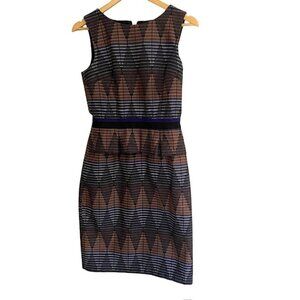David Meister Diamond Print Sleeveless Dress 6
